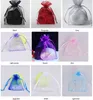 Wholesale Jewelry Bags MIXED Organza Jewelry Wedding Party Xmas Gift Bags Purple Blue Pink Yellow Black With Drawstring 7*9cm