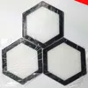 Quality FDA food grade reusable non stick concentrate bho wax slick oil Hexagon shape heat resistant fibreglass 5" silicone baking mat