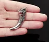 Personality Retro Silver Wolf Tooth Spike Women And Men Suit Pin Brooches Cute Wolf Totem Head Unisex Brooches Wholesale 12 Pcs