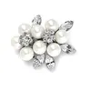 Vintage Stijl Rhodium Zilver Tone Clear Rhinestone Crystal Diamante Cream Pearl Bruiloft Bruidsmeisjes Sieraden Broche Pins