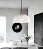 Nordic White Ceramic Hängsmycke Ljus Snidad Half Sphere Dome Lighting Hem Hotell Restaurang Dinning Room Living Room Pendant Lamp