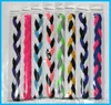 100 stks 3 strengen gevlochten mini hoofdband voor yoga run dance workout cheerleader school kleuren haarband