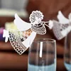 Целый- новый DIY Flying Angel Laser Cut Wine Cup Cup Cup Paper Card Стол места названия открытки для свадебной вечеринки по случаю дня рождения Home Decorat265Q