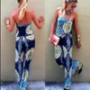 Summer Plus Size Elegant Women Jumpsuit Floral Printed Full Length Wide Leg Playsuit Irregular Sexy Black Strapless Rompers Overalls S-XL