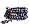 108 6 mm oryginalne czerwono -sandałowe koraliki Buddha Malas Bransoletka Zdrowa biżuteria Man Bracelets Bransoletki Długa Bolegle Religijna Prezent 324R