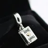 925 Sterling Zilver 14K Real Gold Mother's Day Card Dangle Charm Bead Fits European Pandora Style Sieraden Armbanden Kettingen Hangers