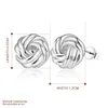 Brand new sterling silver plate Woven button-type earrings SE377,women's 925 silver Dangle Chandelier earrings 10 pair a lot factory direct