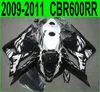 Injektionsgjutning Motorcykeldelar för Honda CBR600RR Fairings 2009 2010 2011 CBR 600RR 09 10 11 Vit Svart Fairing Kit YR59