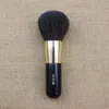 St08 Professioneller Make-up-Pinsel, Schwarz, kurzer Griff, Make-up-Pinsel, Kosmetik-Werkzeug, weiches Ziegenhaar, runder Kopf, Puderpinsel