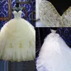 Vintage Hot Wedding Dresses Ball Gown Sweetheart Embroidery Lace Beads Pearls Long Wedding Dress Chapel Train With Bow Formal Bridal Gowns