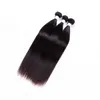 Elibessunprocessed 8a cabelo virgem brasileiro cor natural seda onda reta cabelo humano tece 50g pacote 6 peças por lote