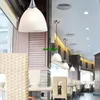 Spedizione gratuita moderna paralume in vetro variegato bianco E27 lampada a sospensione a LED singola per sala da pranzo/barback/