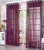 Linen Tulle Sheer Curtains Voile Curtains Window Panel Drapes For Living Room Bedroom Trimming BlueWhiteRed Gauze shippin221S