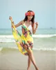 Summer Women Sexy Swimwear Open-Back Wrap Front Cover Up Sunscreen Plażowe Ręczniki Szyfonowa Shwal Sunflower Saia Bikini