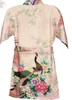 Meisjes Royan Silk Robe Satin Pyjama Toga Peacock Lingerie Nachtkleding Kimono Badjurk PJ's Nachthemd 5 Kleuren # 3765