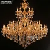 Grote Royal Golden Crystal Kroonluchter Lamp Grote binnenhuisverlichting Lustres Cristal Suspension Project Lighting Hotel Resteruant Villa Luminaire Licht