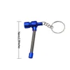 Portable Key Chain Spring Smoking Pipe Meltal Tobacco MINI Pipes Cigarette PipeCleaners Color Random Easy to Use