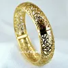 18k yellow Gold GF Vintage style diamond cut solid womens bangle Bracelet G97