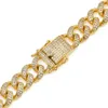 진짜 구리 주얼리 캐스팅 래치 걸쇠 다이아몬드 MIAMI CUBAN LINK Chian 목걸이 힙합 ICED OUT 남성용 패션 18 "/ 20"/ 24 "