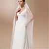 الحجاب الزفاف العاج الأبيض كاتدرائية جميلة الكورية أنيقة رشيقة جودة عالية 3 متر طويل واحد الطبقة زائدة بلورات الزفاف الحجاب مع مشط