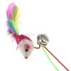 For Pet Cat Bell The Dangle Faux Mouse Roped Rod Funny Fun Playing Play Toy DropShipping