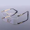 Nieuwe stijl mannen pure titanium bril frames half frame spektakel frames m8001 hoogwaardige optische frame brilglazen264b9920394