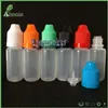 200pcs 3ml 5ml 10ml 15ml 20ml 30ml 50ml PE E-líquido E cigarro vazio conta-gotas de plástico com tampa para crianças e longa ponta de cortiça