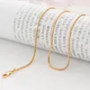 60cm Chain Classic Long Thin Round Snake Gold Chain For Men Women 1.3mm 7.2 Grams 18K Yellow Gold Filled Pendant Necklace