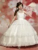 Vintage Cap Sleeves Tutu Lace Flower Girl Dresses 2021 White First Communion Pageant Ball Gown For Girls Vestido De Comunion5839905