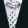 Black Dot White Tie Hankerchief Cufflinks مجموعة للرجال الكلاسيكي الحرير يجتمع الأعمال العادية Necktiejacquard المنسوجة N-1057282W
