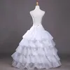 Frete Grátis Em estoque Quatro Aros Cinco Camadas A-Line Anáguas Slip Bridal Crinoline Para Vestidos de Baile Quinceanera/Casamento/Vestidos de Baile