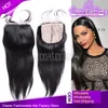 Goedkope Straight Hair Weave Indian Hair Silk Base Closures Indian Temple Virgin Hair 2 Bundels met 1pc Zijde Base Free Deel Closure Greatremy