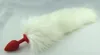 セクシーな魅力的な白い猫のテールアナルプラグ前立腺マッサージャー動物の毛皮の毛皮の尾プラグjuguetes ericoticosアナルセックスグッズのためのアダルトゲーム2015新しい