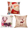 4545cm yastık kılıfı, ev santa için Noel dekorasyonları Noel geyiği pamuk keten yastık kapağı ev dekor6744559