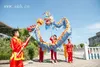 tamaño de los niños Chapado en oro azul CHINESE Kid DRAGON DANCE Folk Festival Celebration Costume