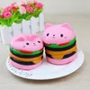 Squishy en gros 9,5 * 8,5 * 8,5 cm Cat Head Burger Slow Rising Soft Animal Collection décor Cat Head Packaging Accessoires