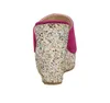 Sandali da donna con zeppa glitterati con paillettes scarpe da spiaggia ciabatta blu fucsia nero taglia da 34 a 40