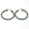 1 par delikat silverton Tre typer av specifikationer Rostfritt stål Twist Wire Mesh Round Hoop Earrings Hög kvalitet