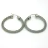 1 Pair Delicate Silver Tone Three kinds of specifications Stainless steel Twist Wire mesh Round Hoop Earrings High Quality