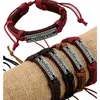 Retro Kreuz Spot Echtes Leder Legierung Schmuck Armband Christian Kreuz Armbänder Armbänder Mit Hand Kostenloser versand