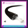 16–24 Zoll brasilianisches Echthaar, Loop-Mikroring-Haarverlängerungen #1#2#4 und blondes Haar, glattes Haar, 0,5 g Strähne, 100er-Packung