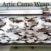 Nero bianco Grigio CAMO Graffiti Camouflage Vinile Avvolgere Foglio Stickerbomb Arctic Camo Adesivo Car Trunk Wrap Vehicle Styling Cover 1.52x 30m
