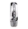 6mm 316L Kryształ Ze Stali Nierdzewnej Posrebrzane Pierścienie Zespół Damskie Mężczyźni Wedding Urodziny Decor Biżuteria