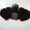 Feixes de cabelo crespo brasileiro encaracolado com fechamento de seda 10-24'' 8A não processado cabelo virgem brasileiro encaracolado extensão ondulada W2096