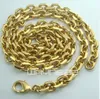 18K 18CT Geel Goud Gevuld Heren 6mm breed 60cm Lengte Collier N248