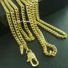 (N284) 18K Gold Filled 2mm Curb Rings Links Chain Solid Necklace Gift 45cm L