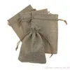 13 18cm Linen Fabric Drawstring bag candy jewelry Gift Pouch package sack bags Gift hessian bags burlap mobile power sack bags who276E