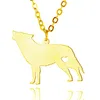 Lobo Colgante Collar Acero Inoxidable Animales Charm Link Chain Joyas Para Mujeres Y Hombres Niños Regalos Venta al Por Mayor