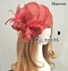 15 Colors Bridal Hats High Quality Small Flower Sinamay Hats For Women Free Shipping Wedding Hair Accessories Feather Party Hats Wholesale