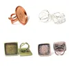 Beadsnice bijuterias fazendo suprimentos anel de base de anel de gemstone ajustável em branco mix de bronze estilo diy anéis resultados ID 32245